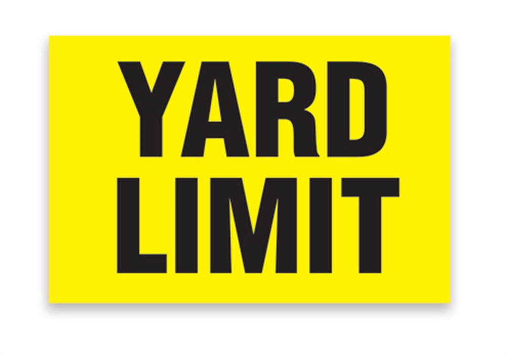 Yard Limit - Aluminum 16" x 24" x .080"